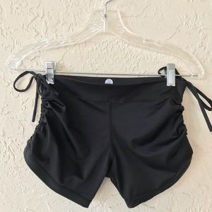 Tie side yoga shorts